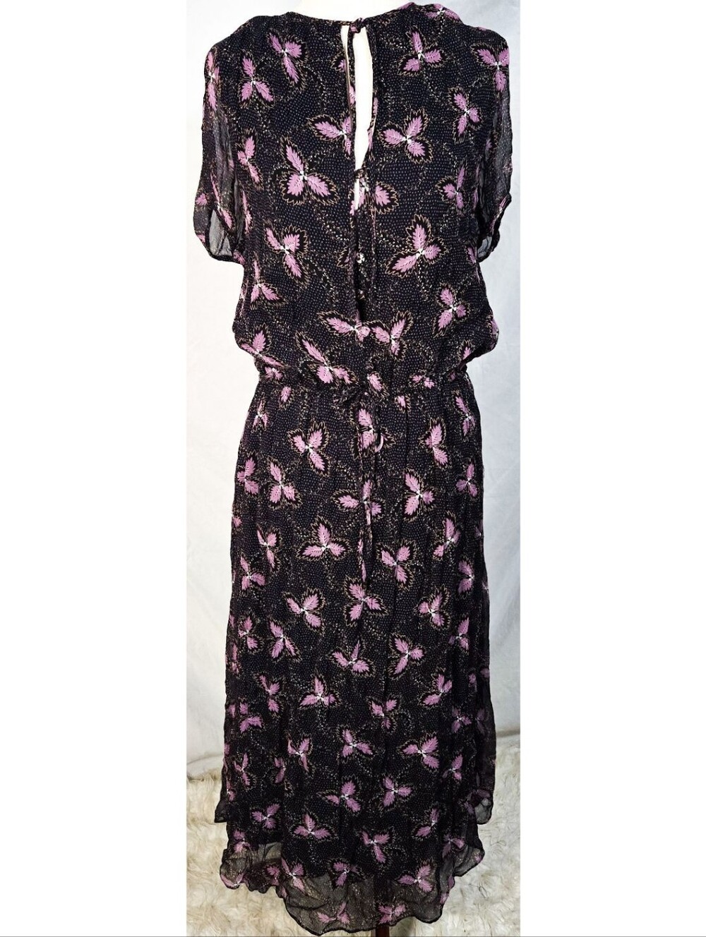 Stevie May Retro Maxi Dress Floral Black Purple Long Boho Whimsigoth Long